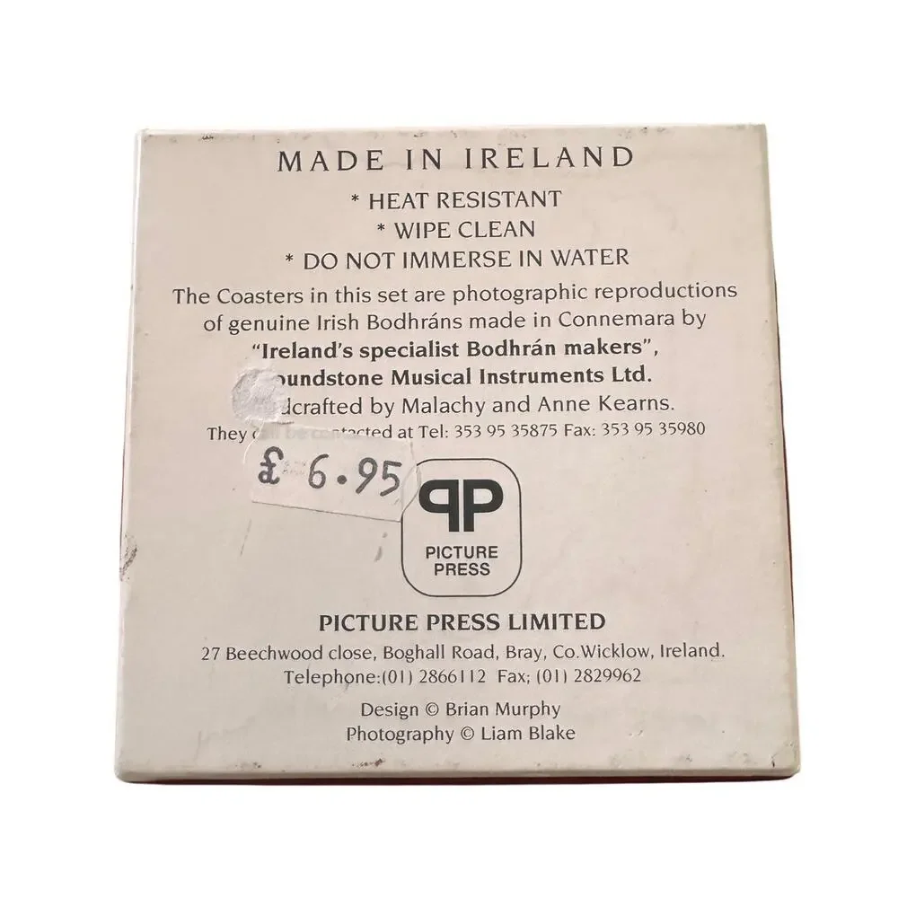 Vintage Connemara Bodhrans Casters - Set of 6 - Celtic Book of Kells